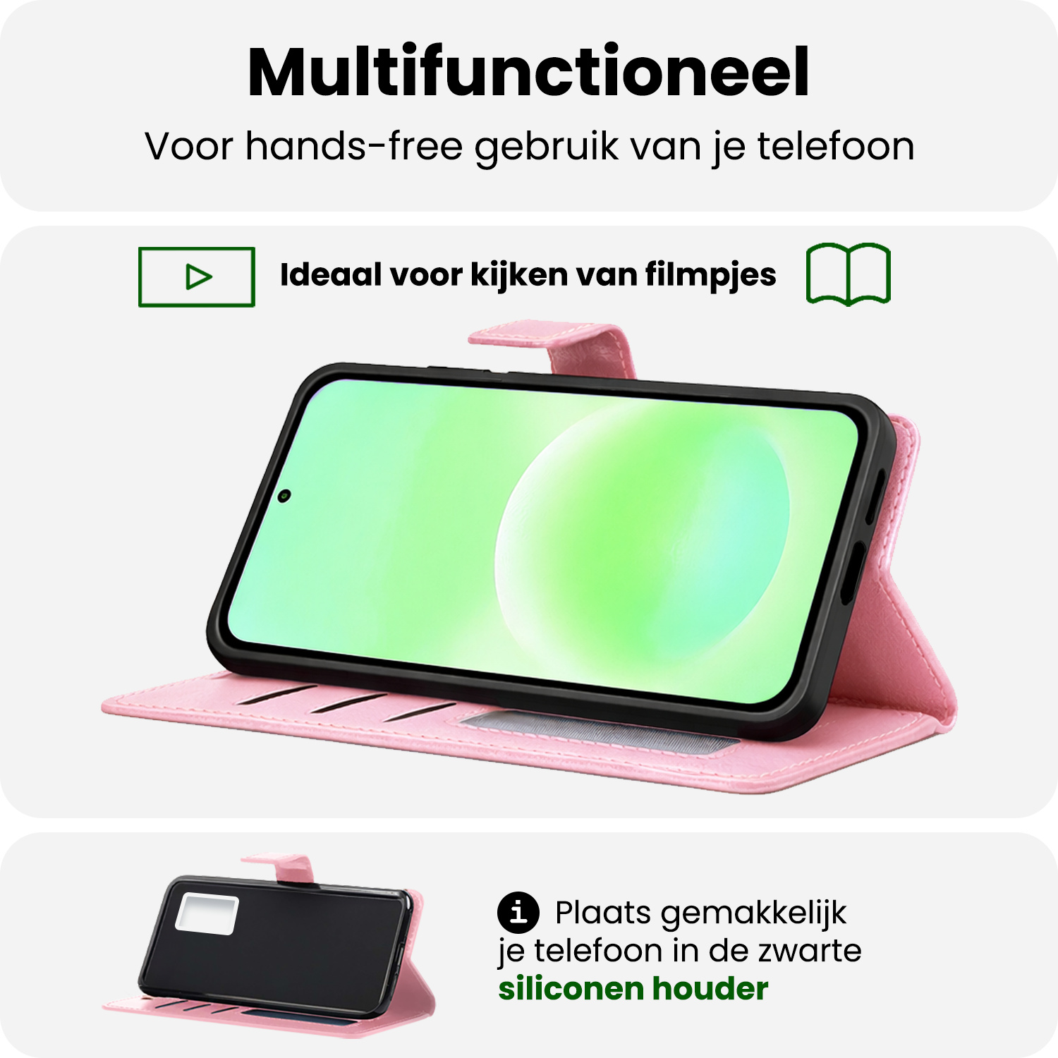 BASEY. BASEY. Samsung Galaxy A57 Hoesje Bookcase - Lichtroze