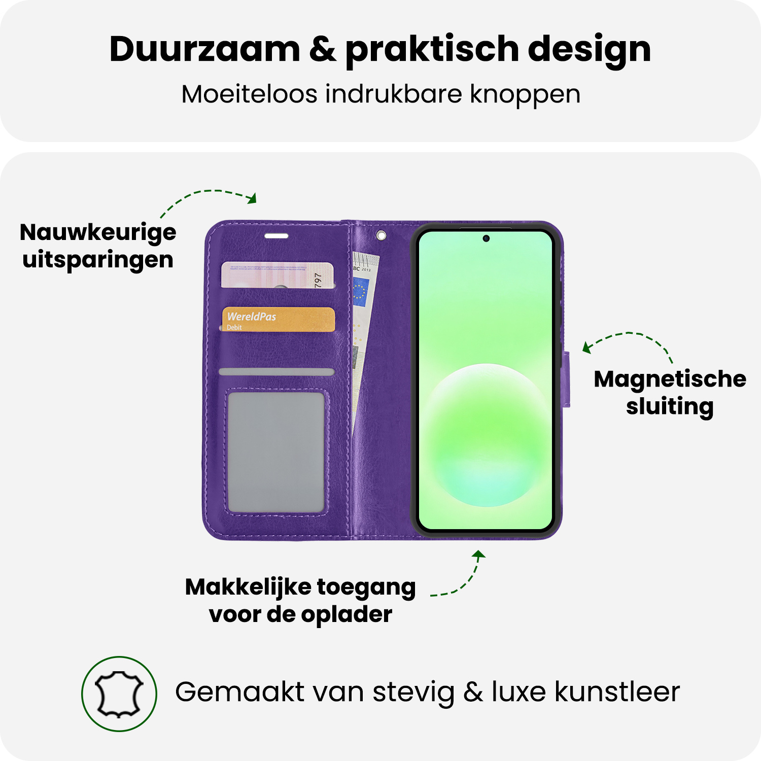 BASEY. BASEY. Samsung Galaxy A57 Hoesje Bookcase - Paars