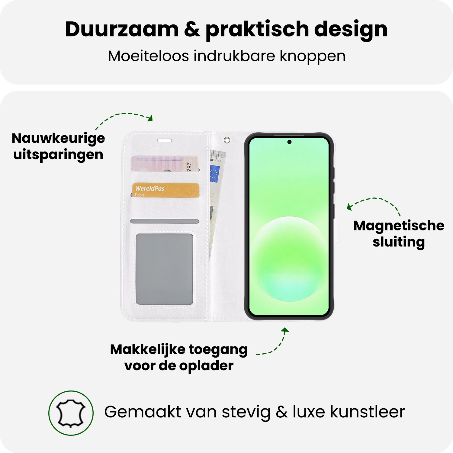 BASEY. BASEY. Samsung Galaxy A57 Hoesje Bookcase - Wit