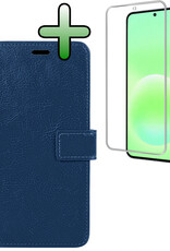 BASEY. BASEY. Samsung Galaxy A57 Hoesje Bookcase Met Screenprotector - Donkerblauw