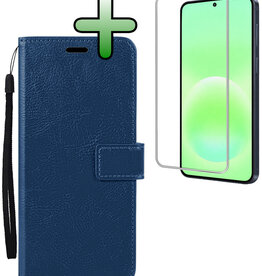 BASEY. BASEY. Samsung Galaxy A57 Hoesje Bookcase Met Screenprotector - Donkerblauw