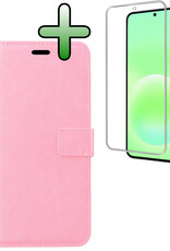 BASEY. BASEY. Samsung Galaxy A57 Hoesje Bookcase Met Screenprotector - Lichtroze