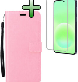 BASEY. BASEY. Samsung Galaxy A57 Hoesje Bookcase Met Screenprotector - Lichtroze