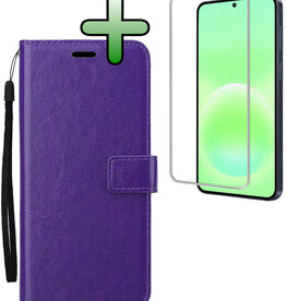 BASEY. BASEY. Samsung Galaxy A57 Hoesje Bookcase Met Screenprotector - Paars