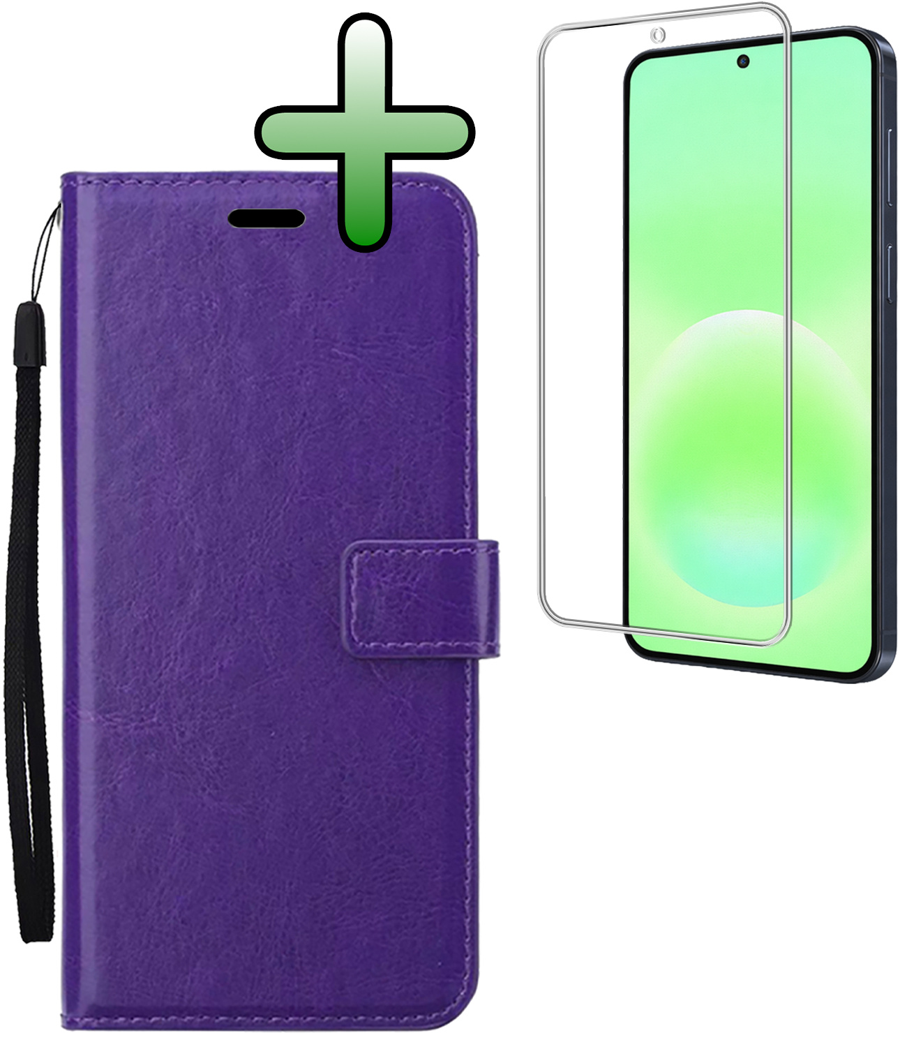 BASEY. BASEY. Samsung Galaxy A57 Hoesje Bookcase Met Screenprotector - Paars