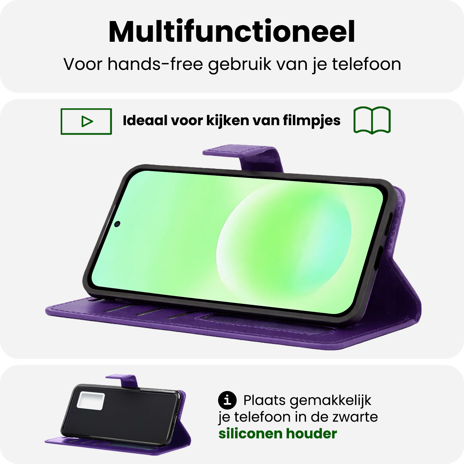 BASEY. BASEY. Samsung Galaxy A57 Hoesje Bookcase Met Screenprotector - Paars