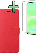 BASEY. BASEY. Samsung Galaxy A57 Hoesje Bookcase Met Screenprotector - Rood