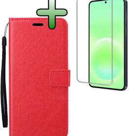 BASEY. BASEY. Samsung Galaxy A57 Hoesje Bookcase Met Screenprotector - Rood