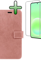 BASEY. BASEY. Samsung Galaxy A57 Hoesje Bookcase Met Screenprotector - Rose Goud