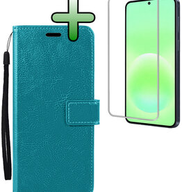 BASEY. BASEY. Samsung Galaxy A57 Hoesje Bookcase Met Screenprotector - Turquoise
