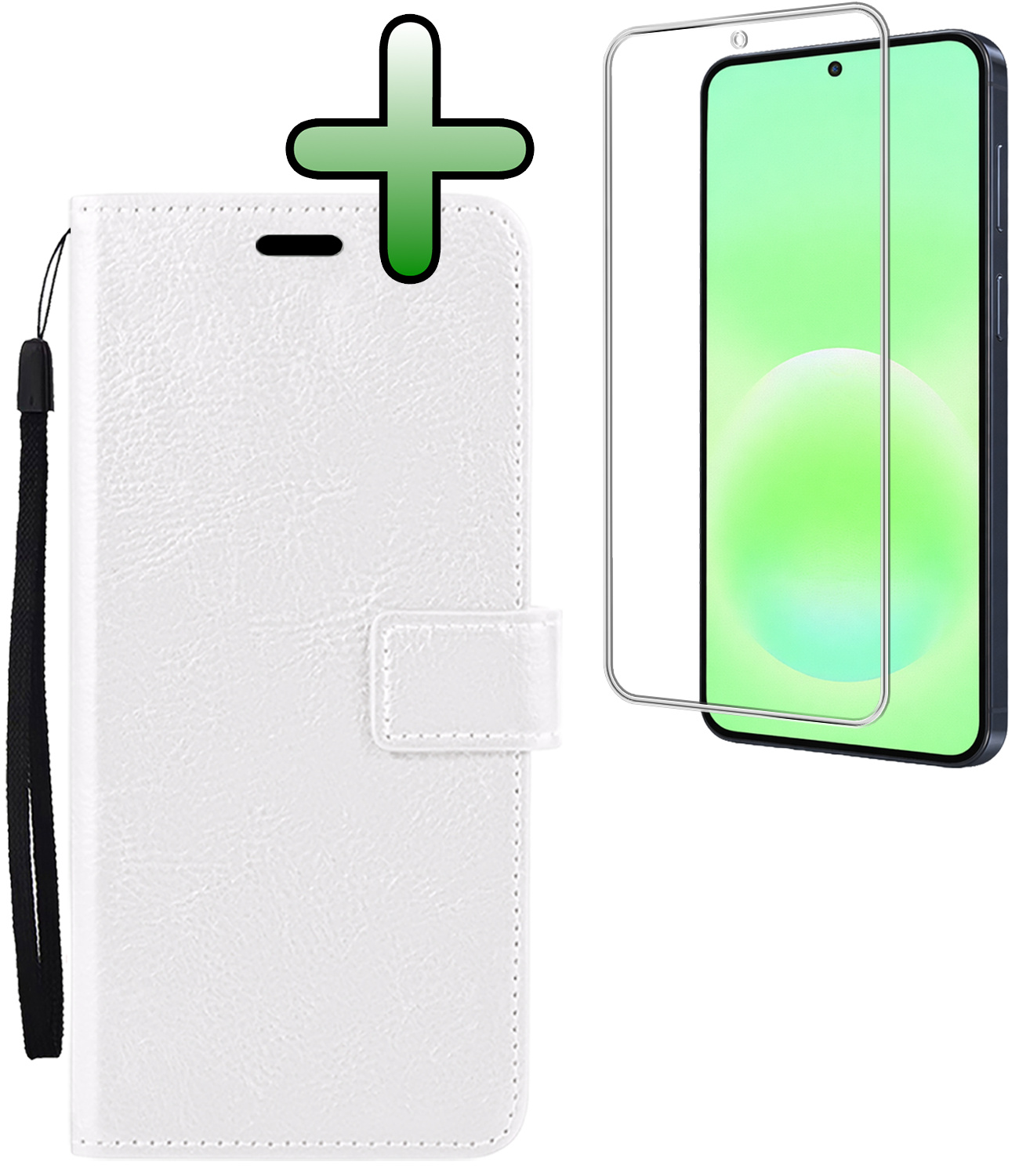 BASEY. BASEY. Samsung Galaxy A57 Hoesje Bookcase Met Screenprotector - Wit