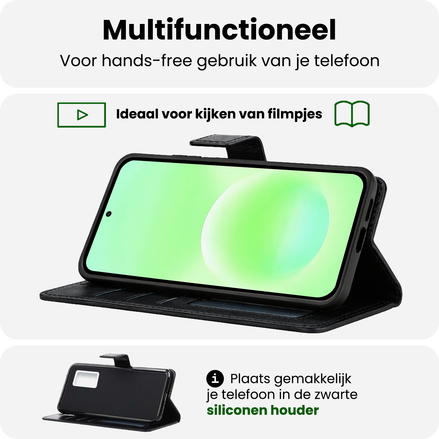 BASEY. BASEY. Samsung Galaxy A57 Hoesje Bookcase Met Screenprotector - Zwart