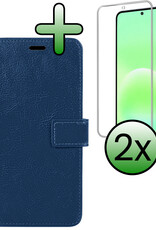 BASEY. BASEY. Samsung Galaxy A57 Hoesje Bookcase Met 2x Screenprotector - Donkerblauw