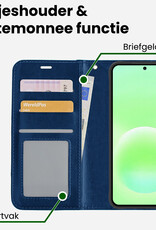 BASEY. BASEY. Samsung Galaxy A57 Hoesje Bookcase Met 2x Screenprotector - Donkerblauw