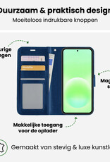 BASEY. BASEY. Samsung Galaxy A57 Hoesje Bookcase Met 2x Screenprotector - Donkerblauw