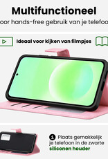 BASEY. BASEY. Samsung Galaxy A57 Hoesje Bookcase Met 2x Screenprotector - Lichtroze