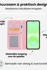 BASEY. BASEY. Samsung Galaxy A57 Hoesje Bookcase Met 2x Screenprotector - Lichtroze