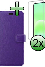 BASEY. BASEY. Samsung Galaxy A57 Hoesje Bookcase Met 2x Screenprotector - Paars