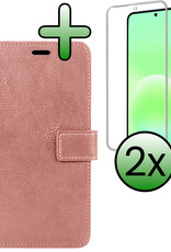 BASEY. BASEY. Samsung Galaxy A57 Hoesje Bookcase Met 2x Screenprotector - Rose Goud
