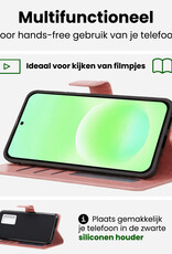 BASEY. BASEY. Samsung Galaxy A57 Hoesje Bookcase Met 2x Screenprotector - Rose Goud