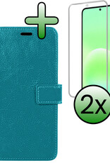 BASEY. BASEY. Samsung Galaxy A57 Hoesje Bookcase Met 2x Screenprotector - Turquoise