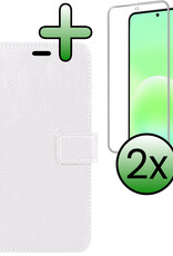 BASEY. BASEY. Samsung Galaxy A57 Hoesje Bookcase Met 2x Screenprotector - Wit