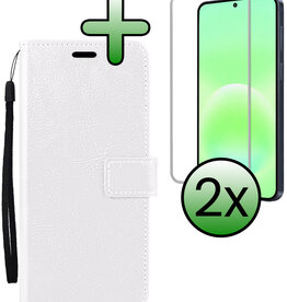 BASEY. BASEY. Samsung Galaxy A57 Hoesje Bookcase Met 2x Screenprotector - Wit