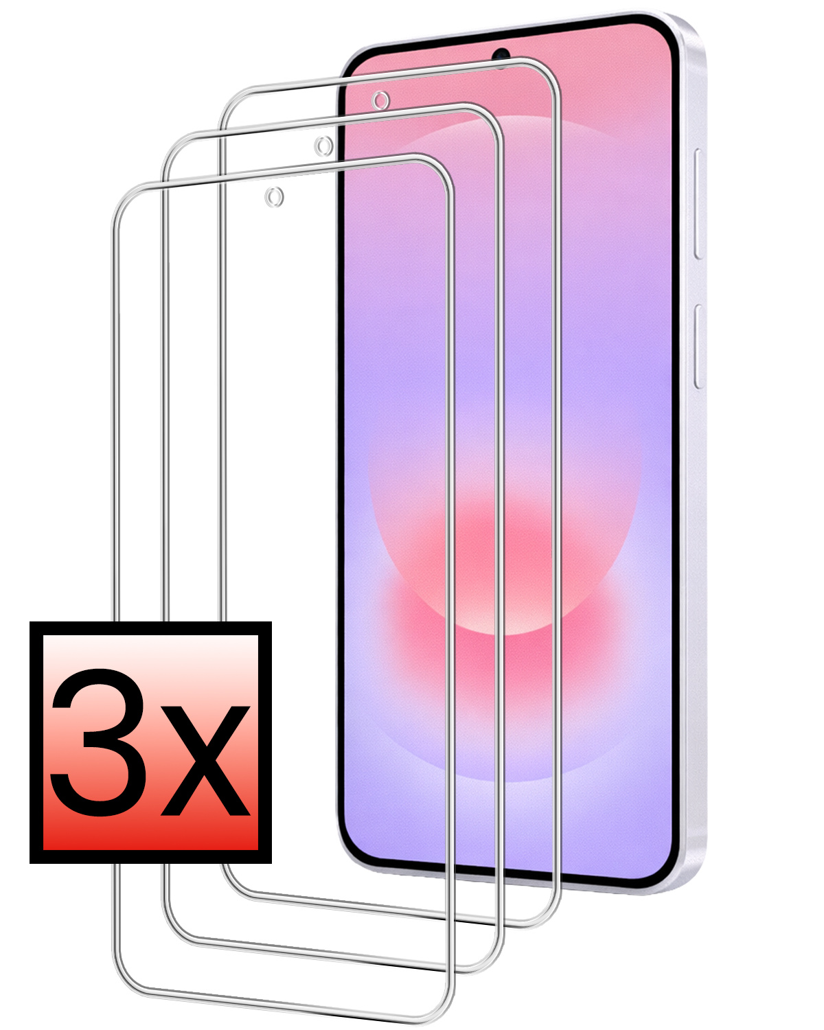 NoXx NoXx Samsung Galaxy A37 Screenprotector Glas - 3 PACK