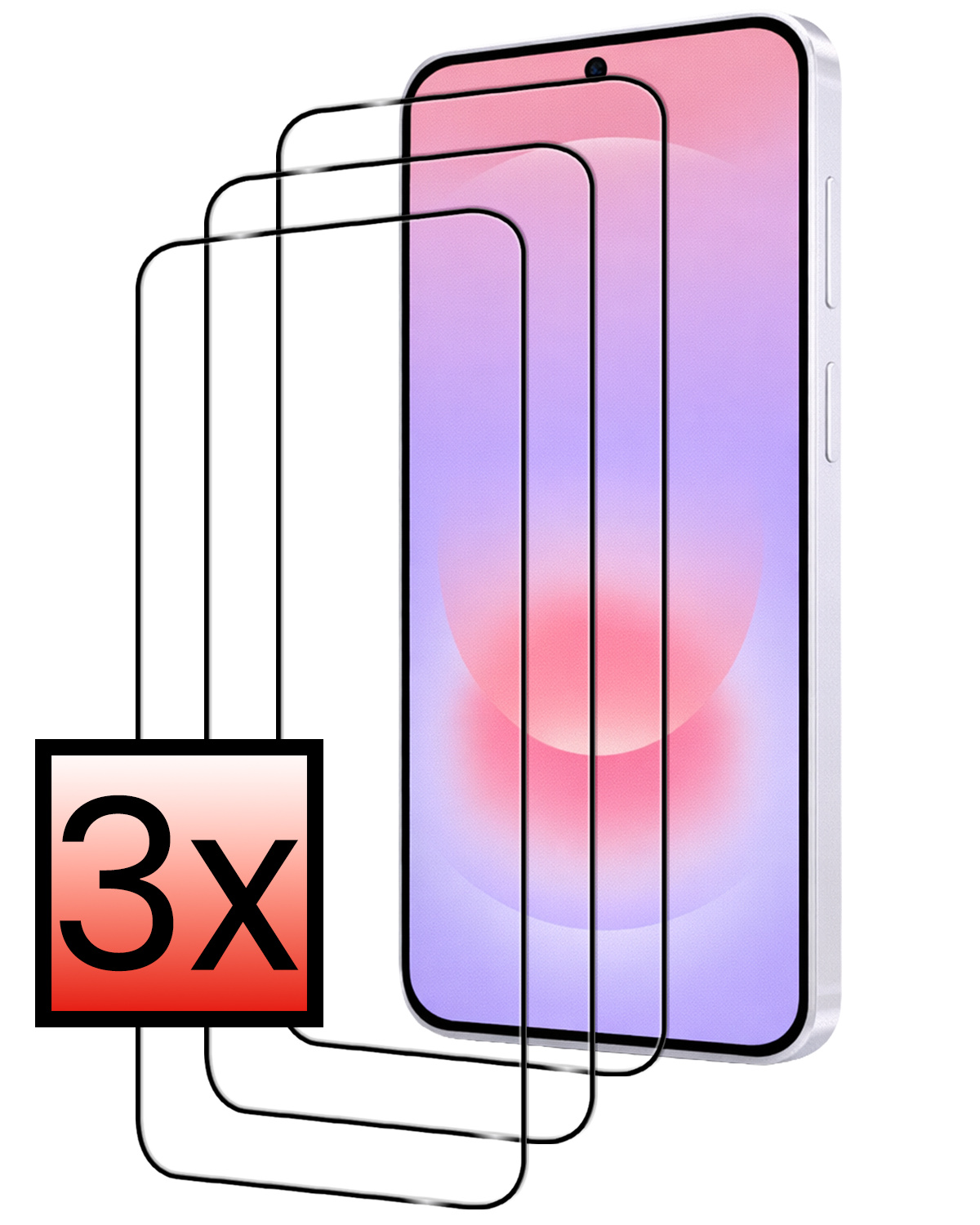 NoXx NoXx Samsung Galaxy A37 Screenprotector Glas Full Cover - 3 PACK