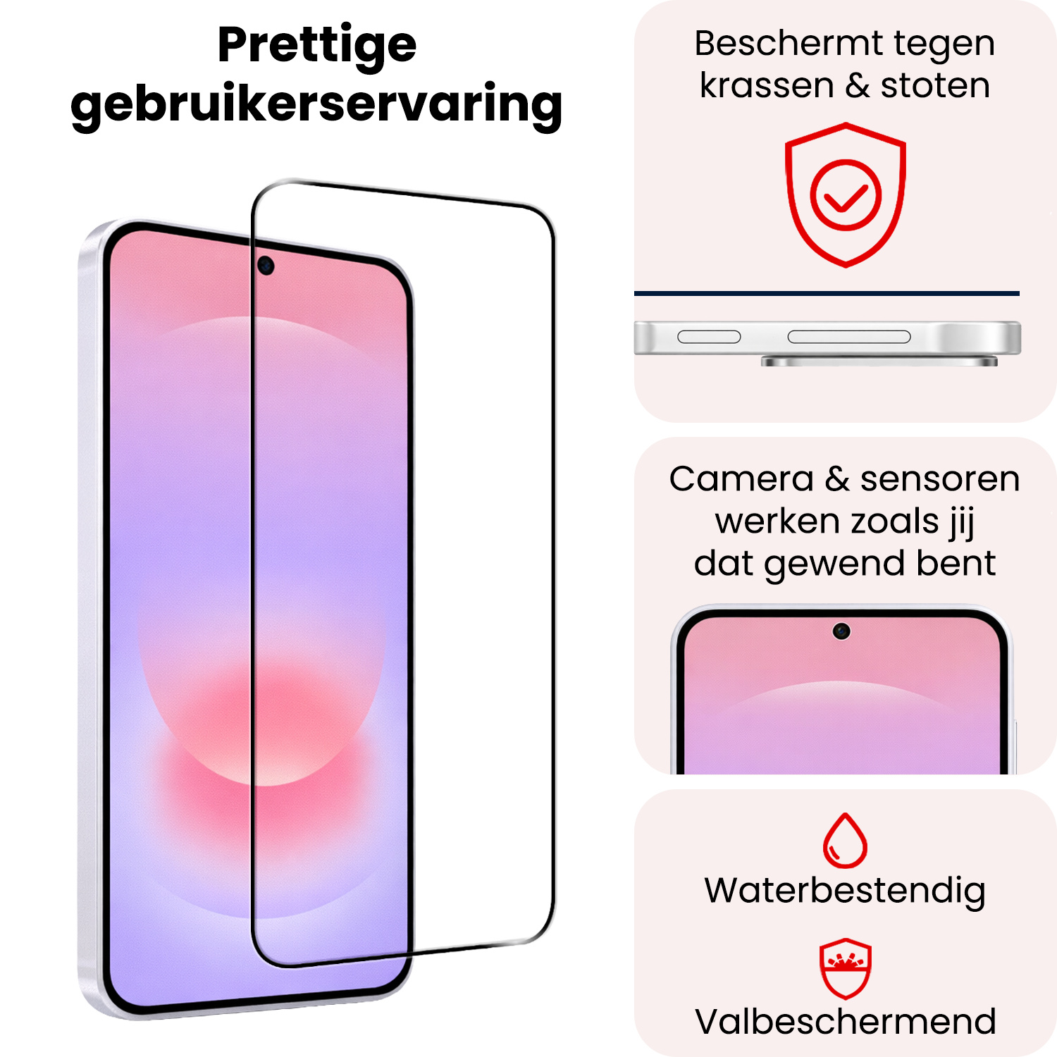 NoXx NoXx Samsung Galaxy A37 Screenprotector Glas Full Cover - 3 PACK