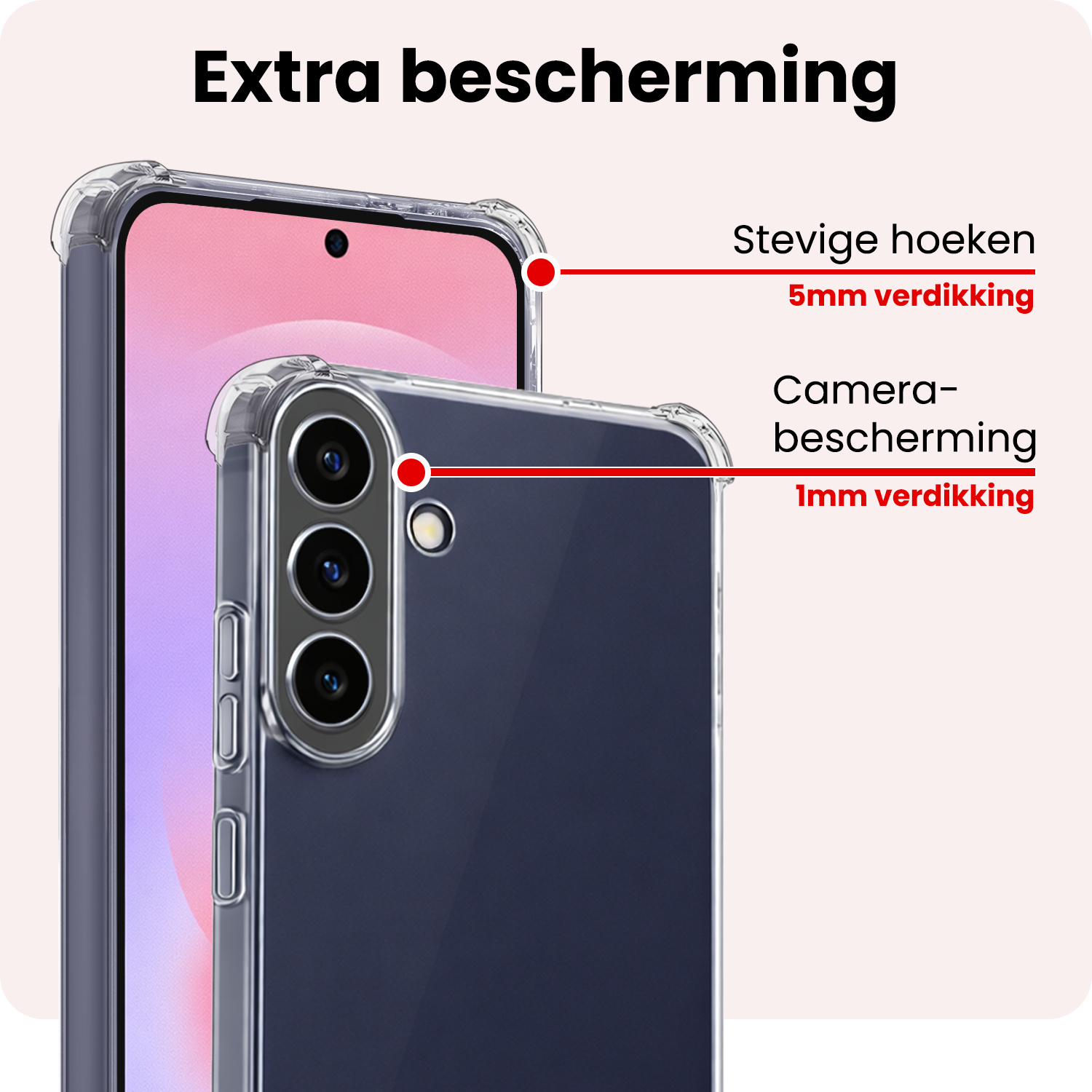 NoXx NoXx Samsung Galaxy A37 Hoesje Shockproof - Transparant - 2 PACK