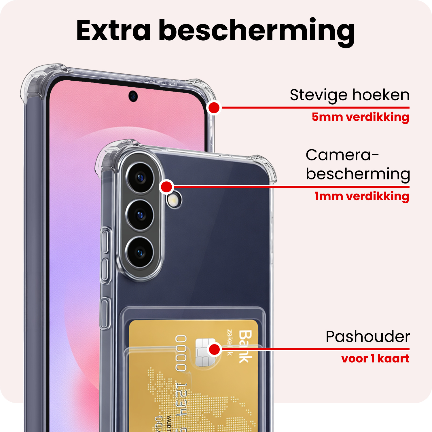 NoXx NoXx Samsung Galaxy A37 Hoesje Pashouder - 2 PACK