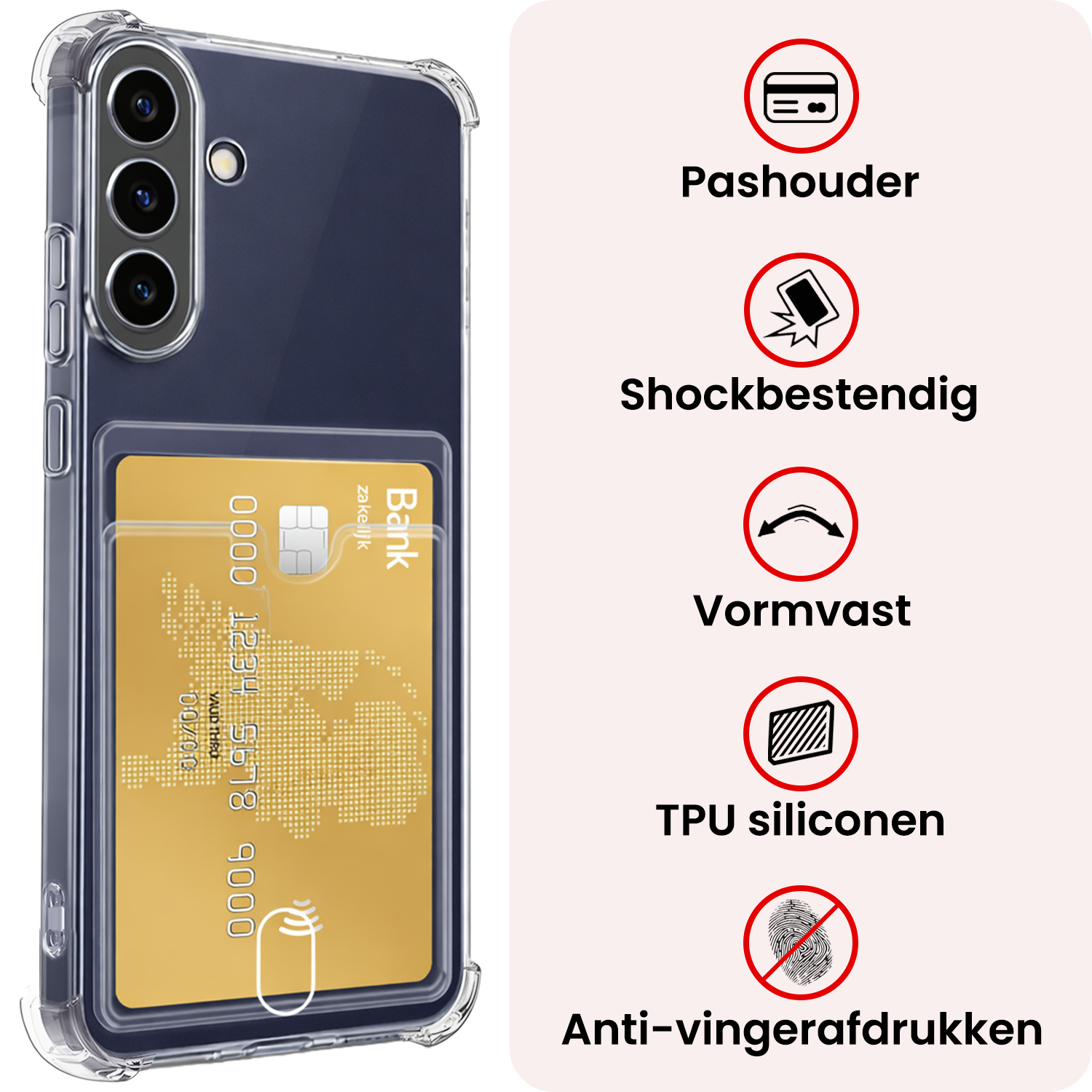 NoXx NoXx Samsung Galaxy A37 Hoesje Pashouder Met Screenprotector