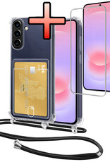 NoXx NoXx Samsung Galaxy A37 Hoesje Pashouder met Koord Met Screenprotector