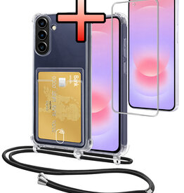 NoXx NoXx Samsung Galaxy A37 Hoesje Pashouder met Koord Met Screenprotector