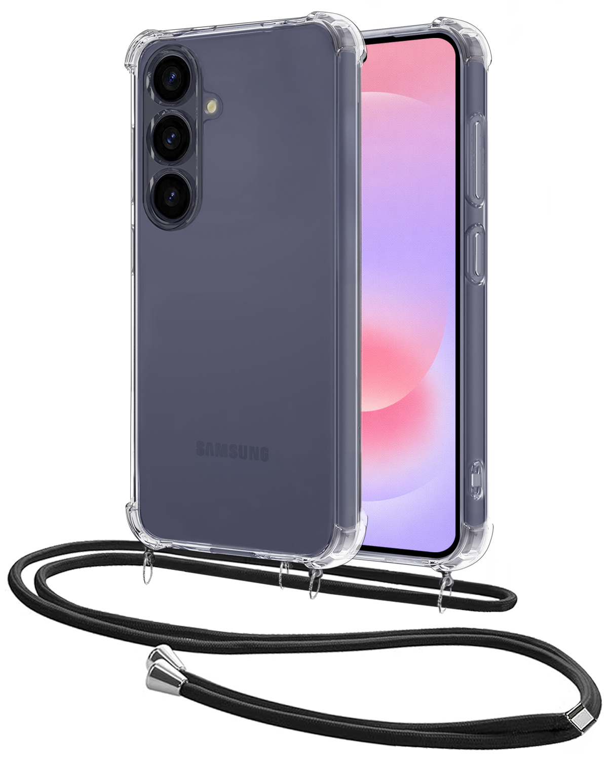 NoXx NoXx Samsung Galaxy A37 Hoesje Transparant Shockproof Met Zwart Koord