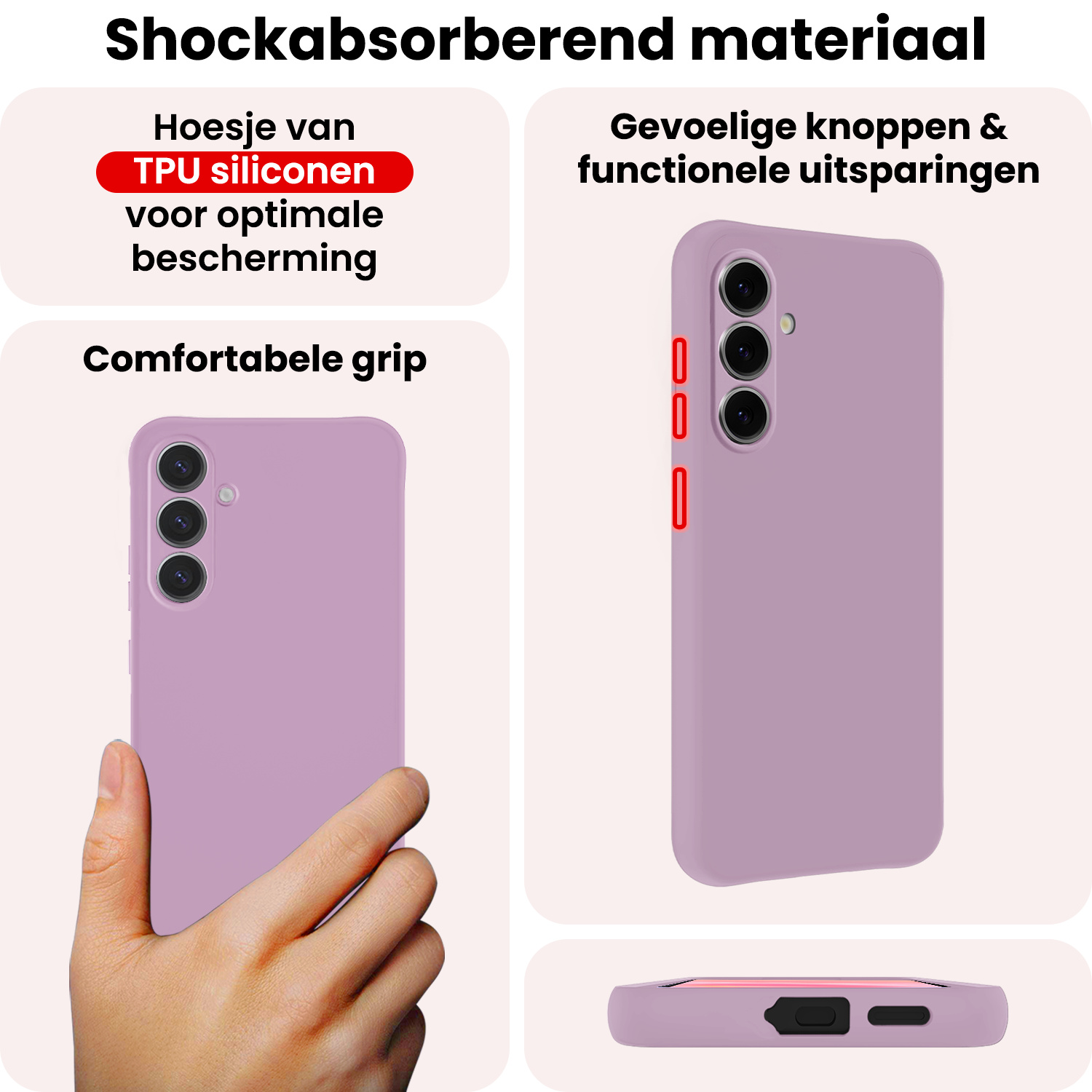 NoXx NoXx Samsung Galaxy A37 Hoesje Siliconen - Lila