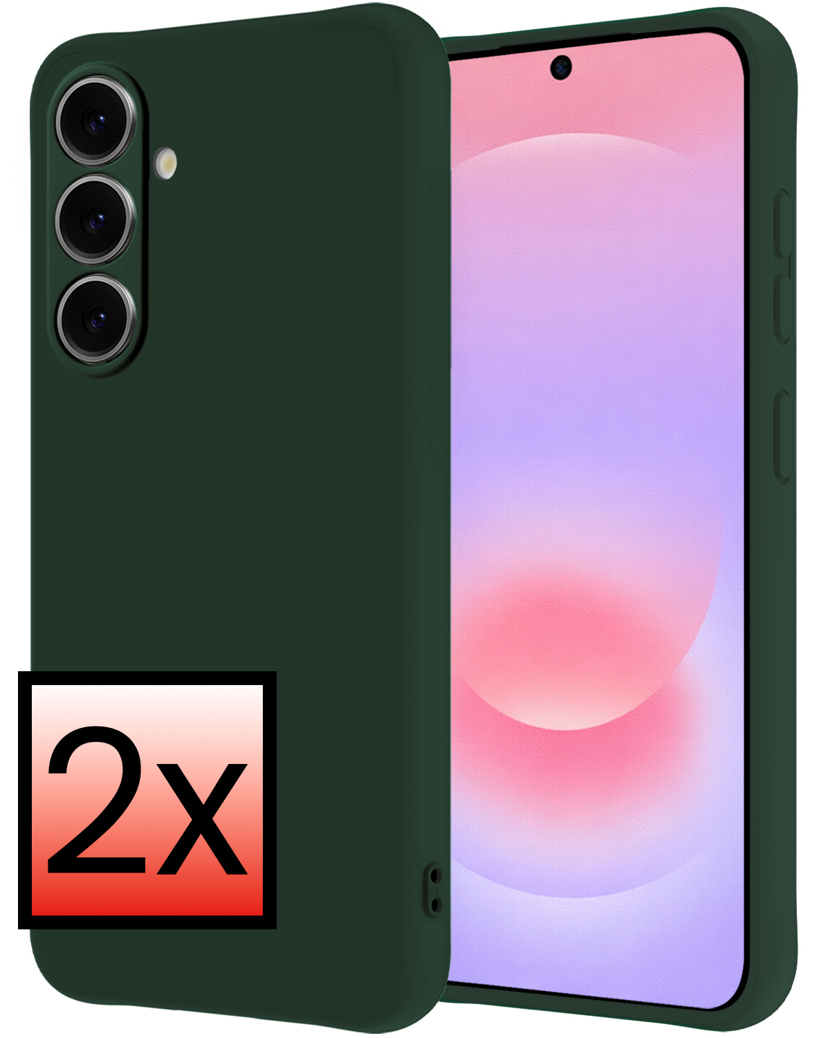 NoXx NoXx Samsung Galaxy A37 Hoesje Siliconen - Donkergroen - 2 PACK