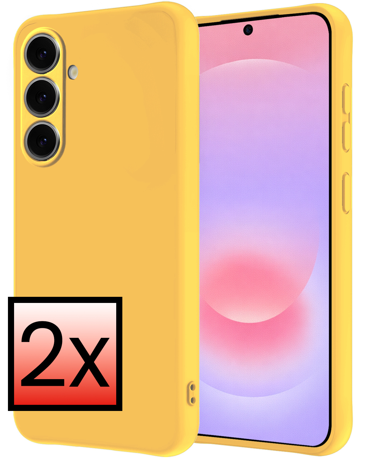 NoXx NoXx Samsung Galaxy A37 Hoesje Siliconen - Geel - 2 PACK