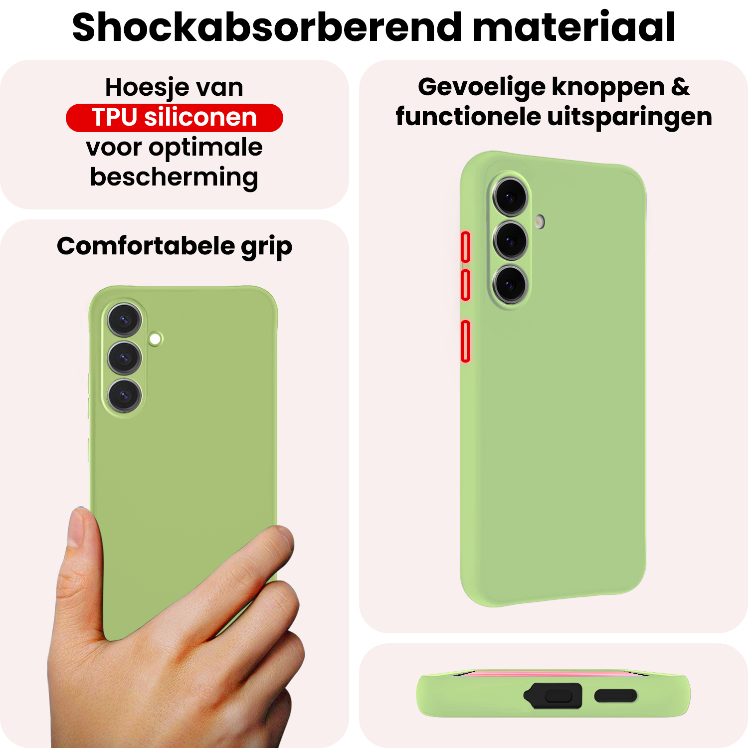 NoXx NoXx Samsung Galaxy A37 Hoesje Siliconen - Groen - 2 PACK