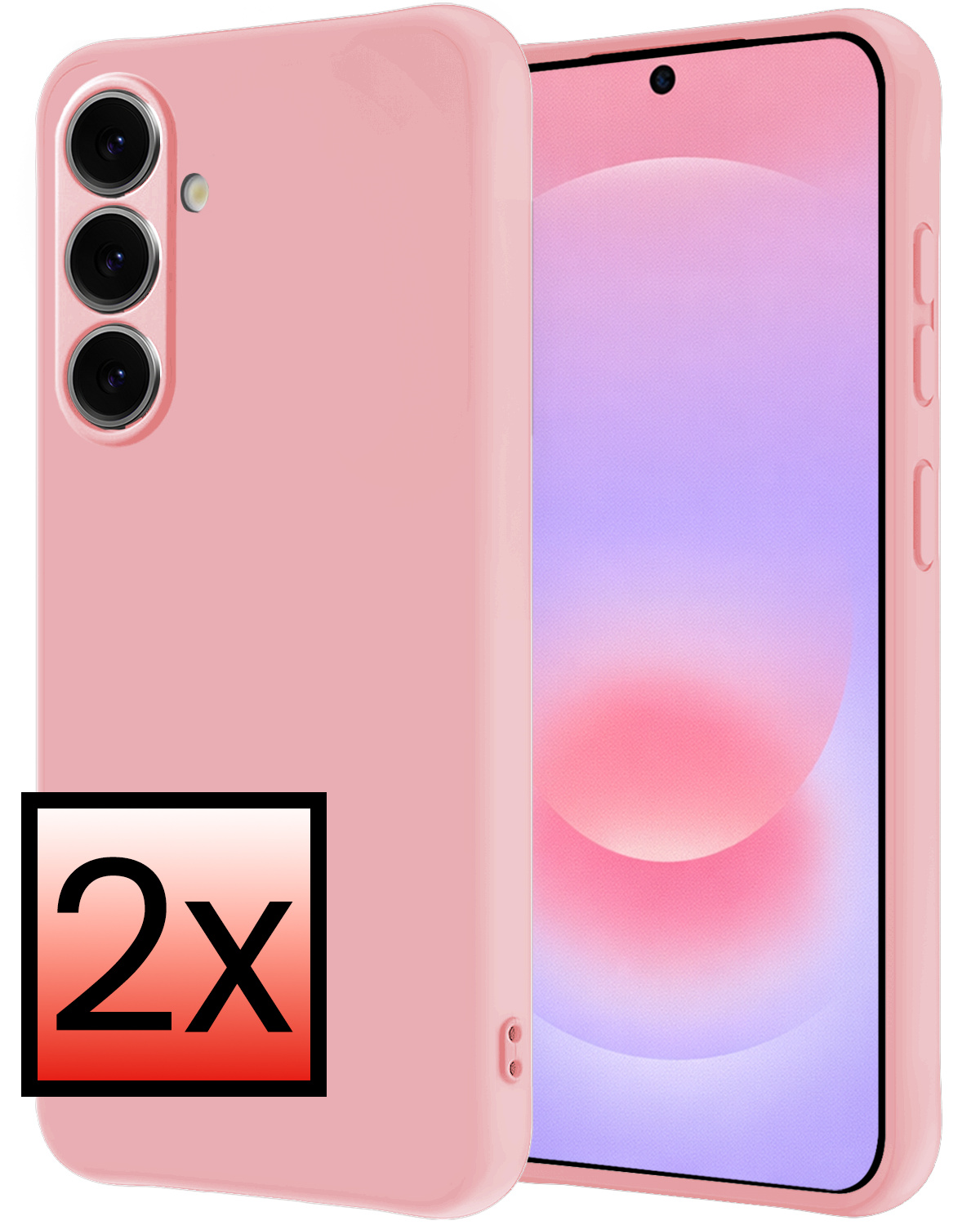 NoXx NoXx Samsung Galaxy A37 Hoesje Siliconen - Lichtroze - 2 PACK