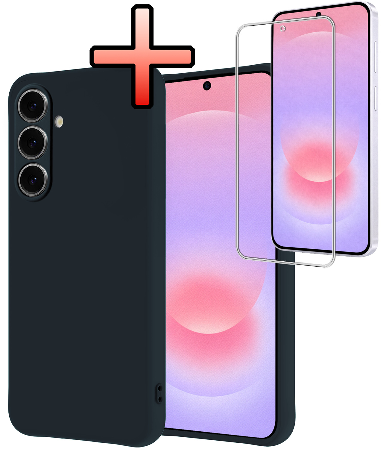 NoXx NoXx Samsung Galaxy A37 Hoesje Siliconen Met Screenprotector - Donkerblauw