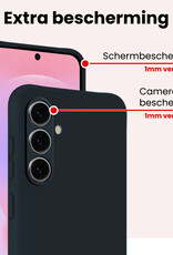 NoXx NoXx Samsung Galaxy A37 Hoesje Siliconen Met Screenprotector - Donkerblauw