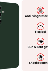 NoXx NoXx Samsung Galaxy A37 Hoesje Siliconen Met Screenprotector - Donkergroen