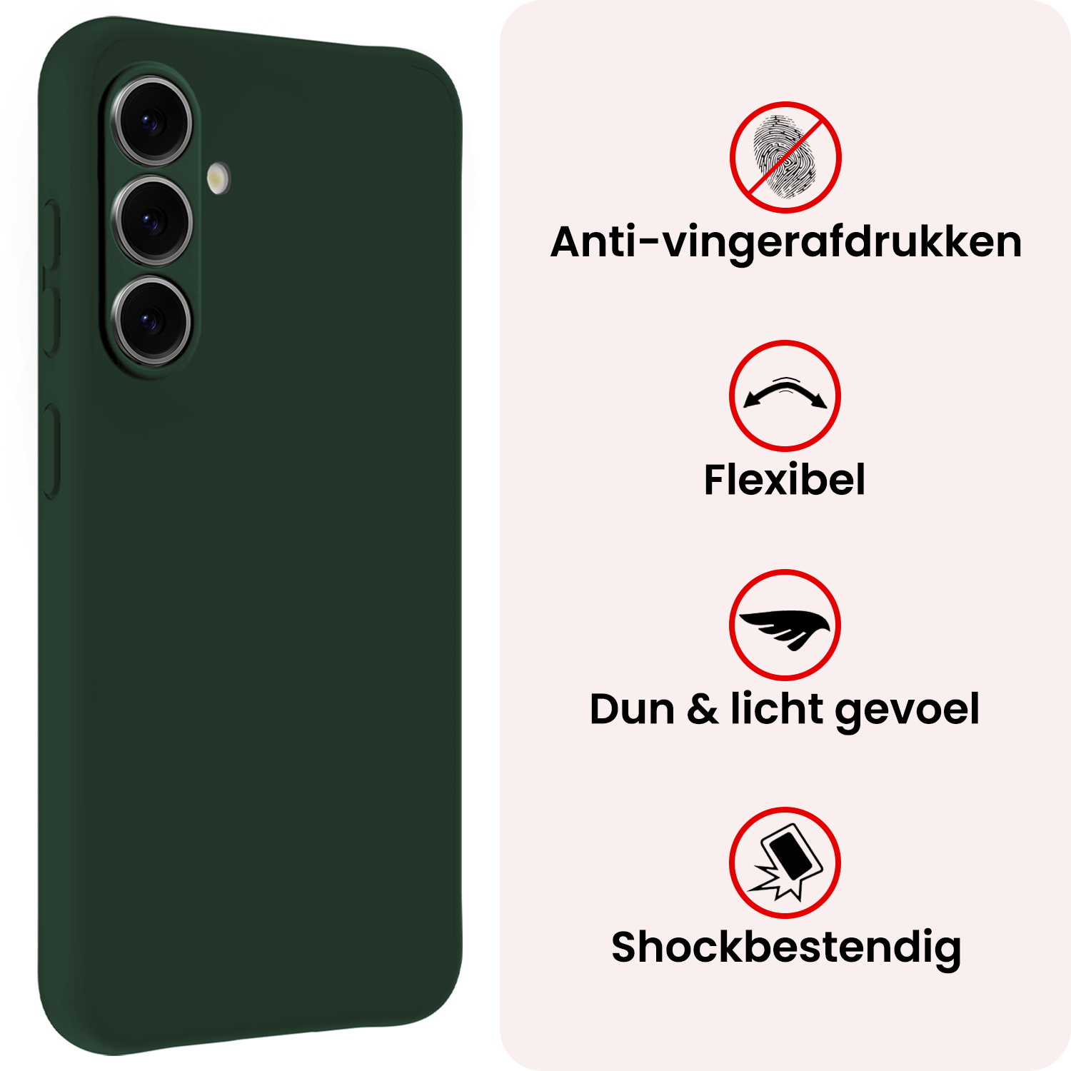 NoXx NoXx Samsung Galaxy A37 Hoesje Siliconen Met Screenprotector - Donkergroen