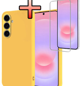 NoXx NoXx Samsung Galaxy A37 Hoesje Siliconen Met Screenprotector - Geel