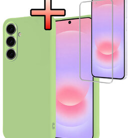 NoXx NoXx Samsung Galaxy A37 Hoesje Siliconen Met Screenprotector - Groen