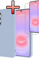 NoXx NoXx Samsung Galaxy A37 Hoesje Siliconen Met Screenprotector - Lichtblauw