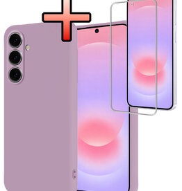 NoXx NoXx Samsung Galaxy A37 Hoesje Siliconen Met Screenprotector - Lila