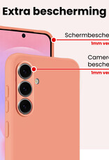 NoXx NoXx Samsung Galaxy A37 Hoesje Siliconen Met Screenprotector - Perzik